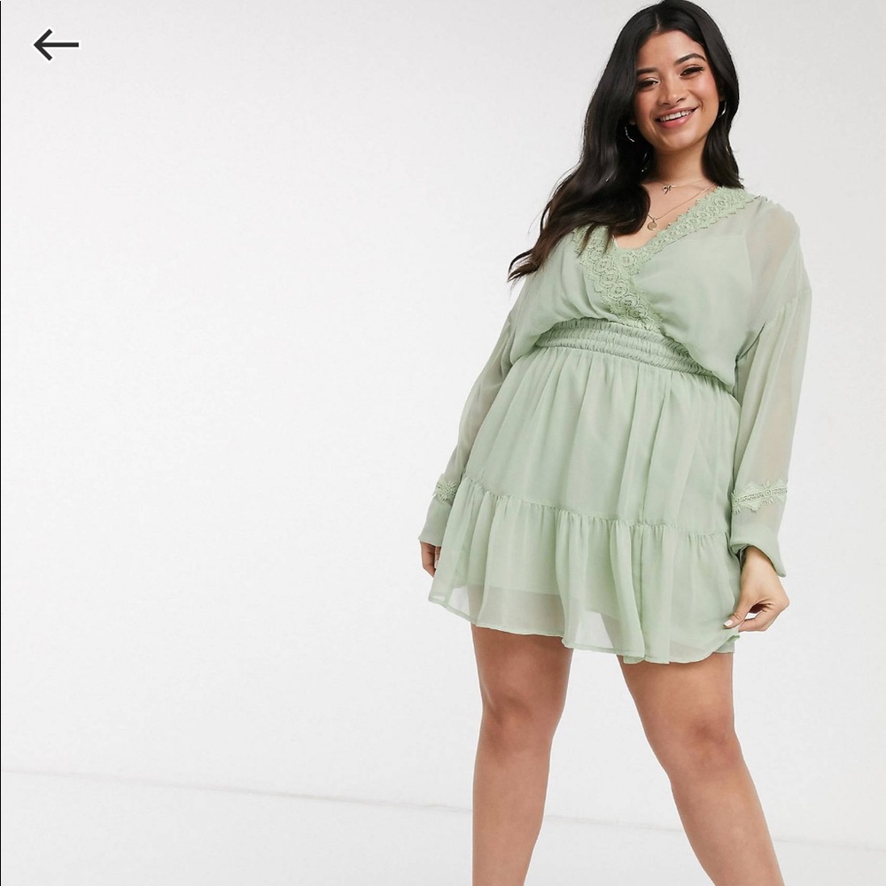 NWT ASOS Skater Dress in Sage Green